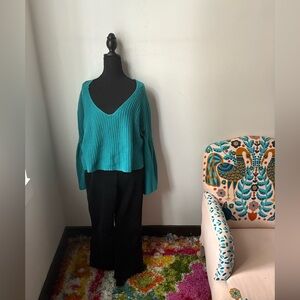 Free People Knit Sweater with Bell Sleeves